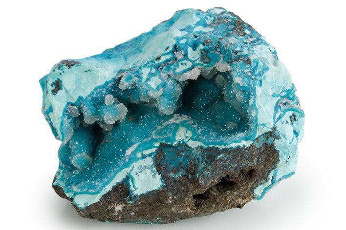 Stunning Druzy Quartz on Chrysocolla - DR Congo #347416